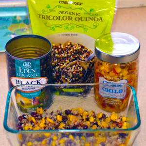 Quick and Easy Lunch - Quinoa, Black Bean and Corn Salsa.