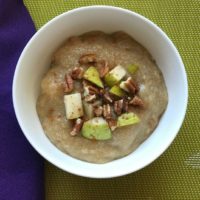 amaranth porridge with pears and pecans