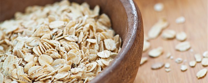 oats in a brown bowl