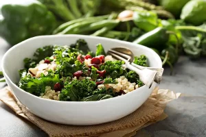 Vegetable Cranberry Quinoa Garnished with Parmesan