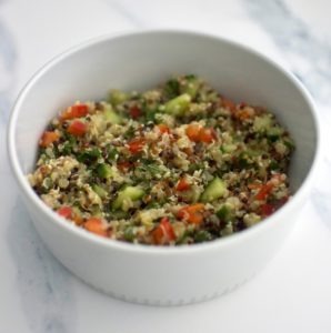 Mediterranean Sprouted Quinoa Salad