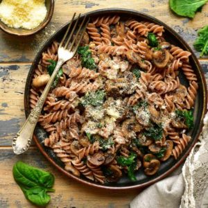 Creamy Vegan Mushroom Pasta (High-Protein)