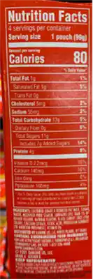 Danimals strawberry pouches nutrition facts