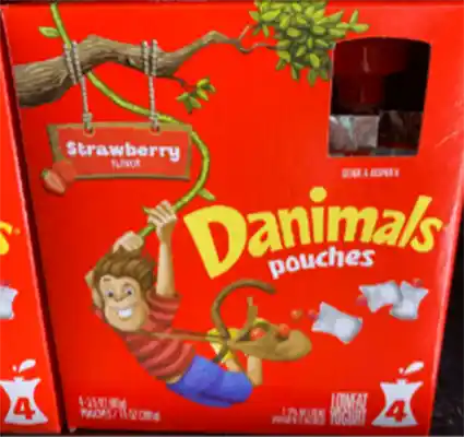 Danimals strawberry yogurt pouches