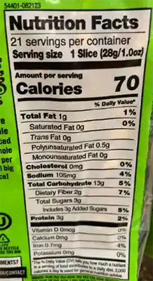 Daves Killer Bread thin sliced nutrition facts