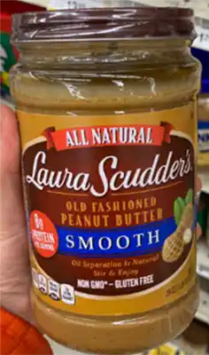 Lara Scudder's Smooth peanut butter front label