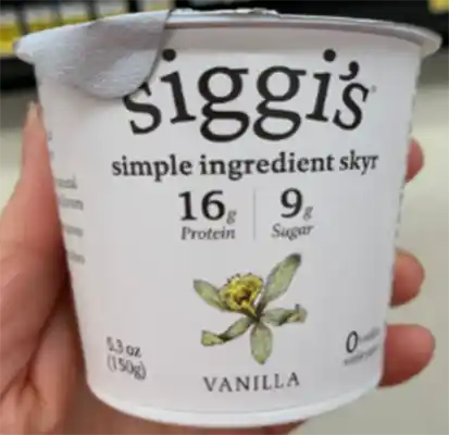 Siggis Vanilla yogurt front label