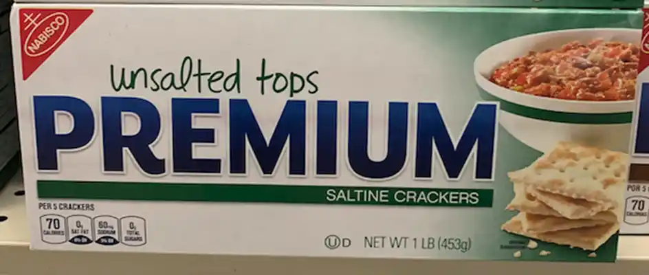 Ulsalted tops premium saltine crackers