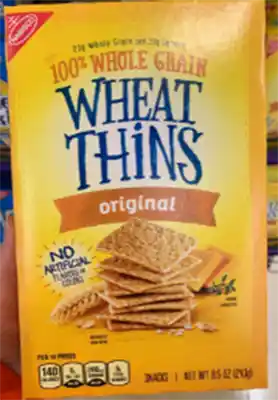 Wheat thins original crackers front label